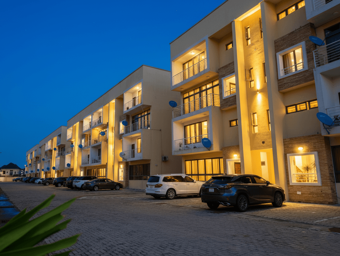 Modern apartment complex exterior