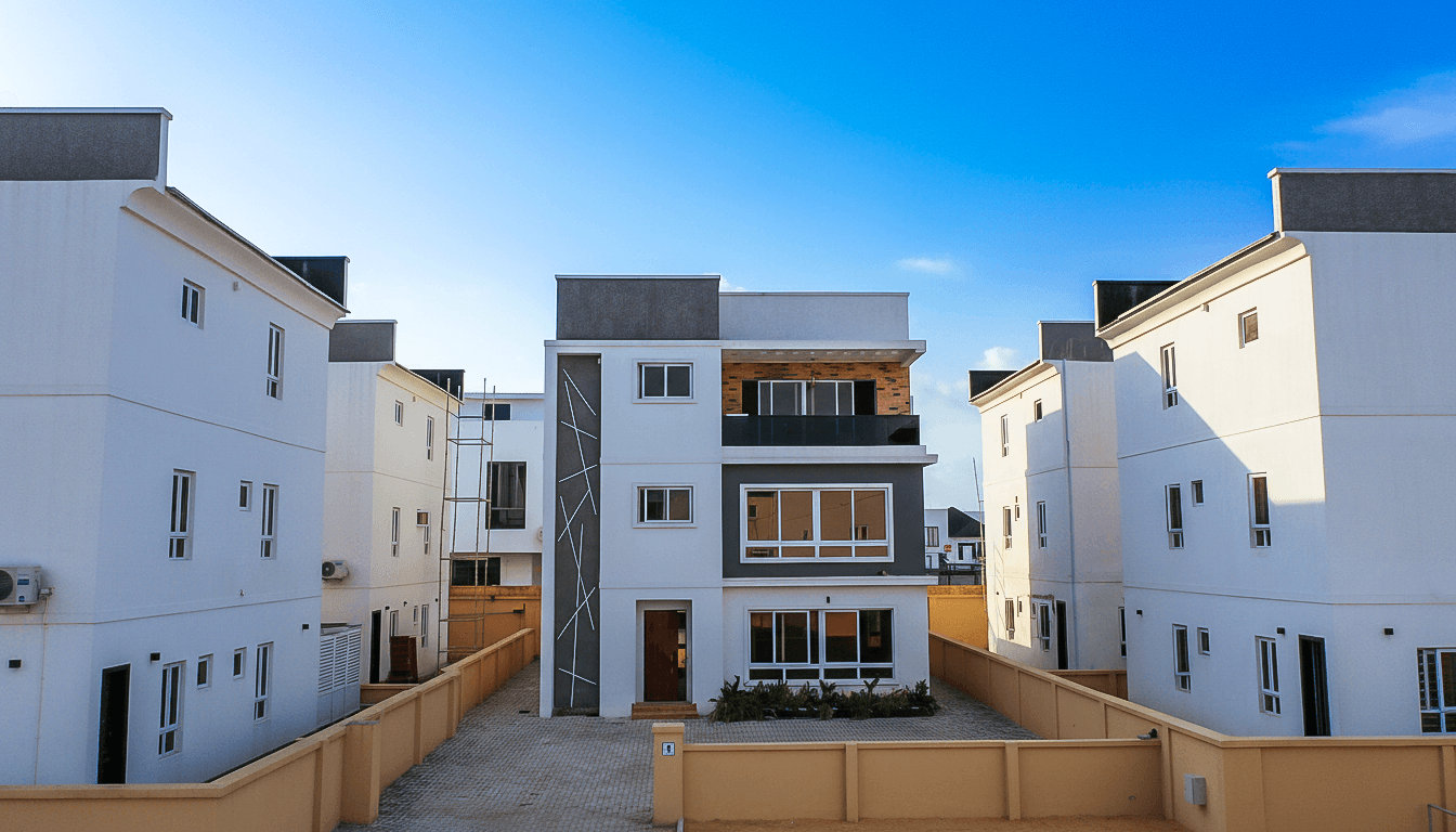 Modern apartment complex exterior