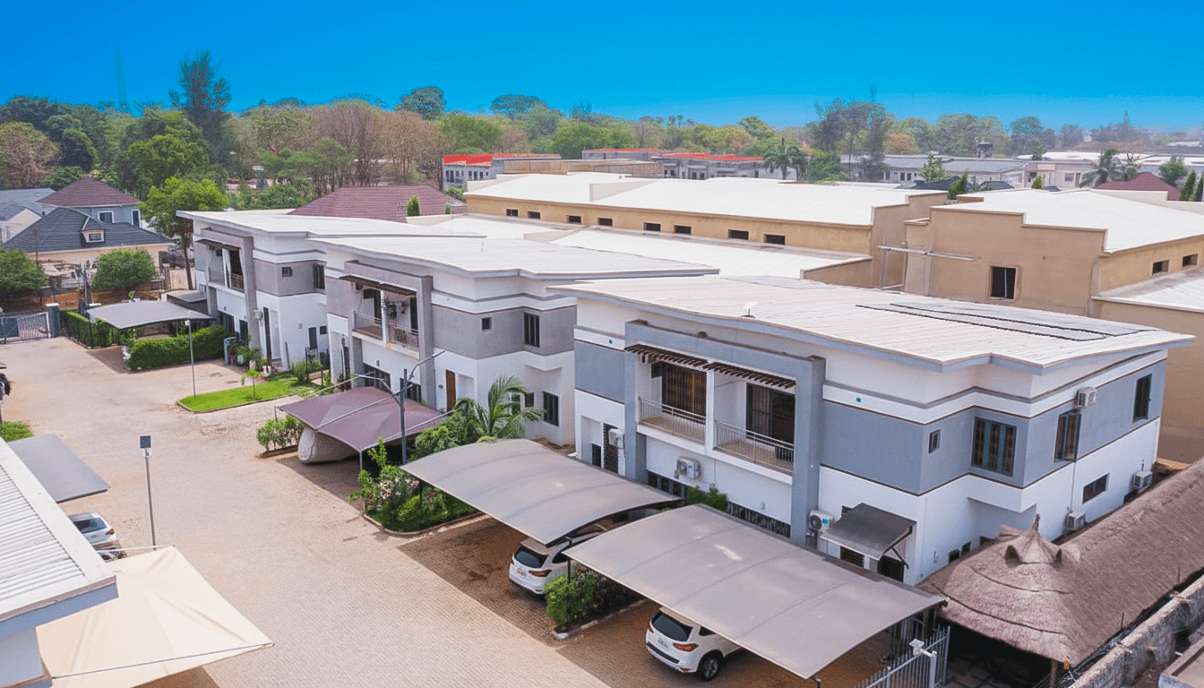 Modern apartment complex exterior